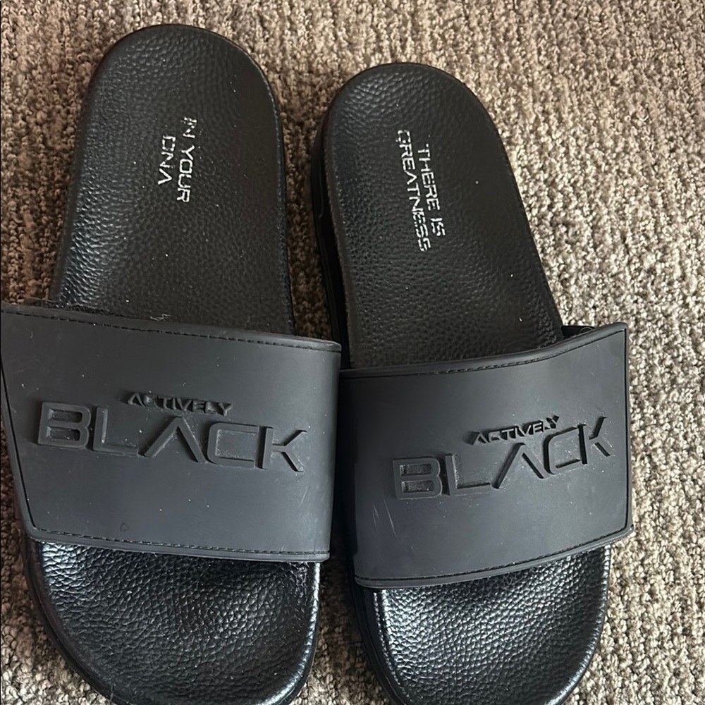 Actively Black Slide Sandals